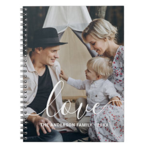 'Love' Aangepaste familiefoto met eigen naam Notitieboek