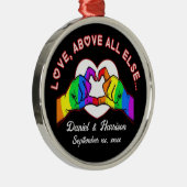 Love Above All Else Metalen Ornament (Rechts)