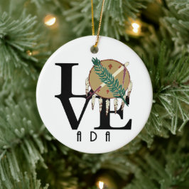 LOVE Ada Oklahoma Keramisch Ornament