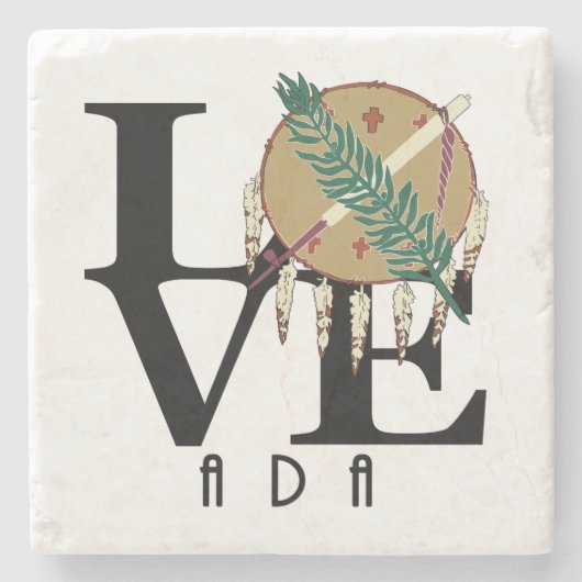LOVE Ada Oklahoma Stenen Onderzetter (Voorkant)