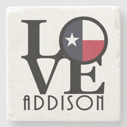 LOVE Addison Texas Stenen Onderzetter (Voorkant)