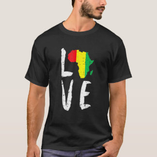 Love Africa Black History Maand African American M T-shirt