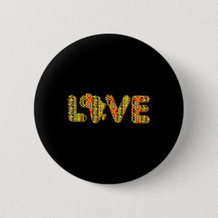 Love Africa Kaart Kente Stof Afro-Amerikaanse Trot Ronde Button 5,7 Cm