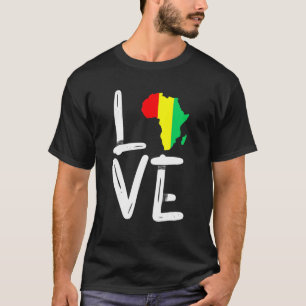 LOVE Africa Map Black History Maandag Mannen Vrouw T-shirt