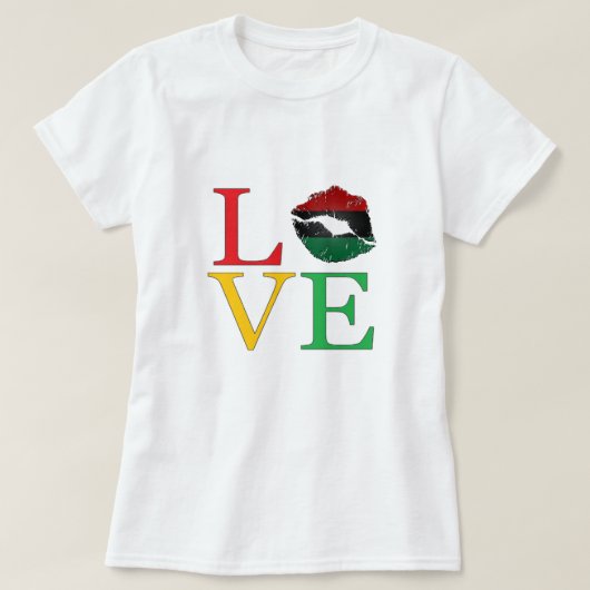 LOVE Afrocentric Lips T-shirt (Design voorkant)