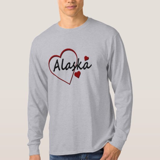 Love Alaska Hearts Mens Long Sleeve T-shirt (Devant)