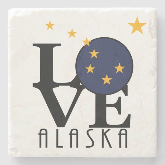 LOVE Alaska Stenen Onderzetter (Voorkant)