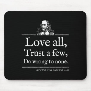 Love All Shakespeare Citat Shirt Theater Literatuu Muismat