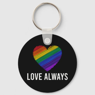 Love Altijd Rainbow Heart Inspirerend Sleutelhanger