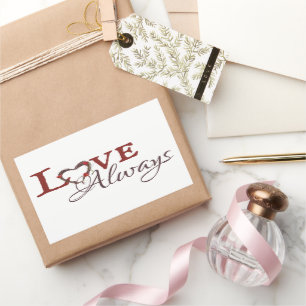 Love Altijd Red Tulip Heart Wreath Rechthoekige Sticker