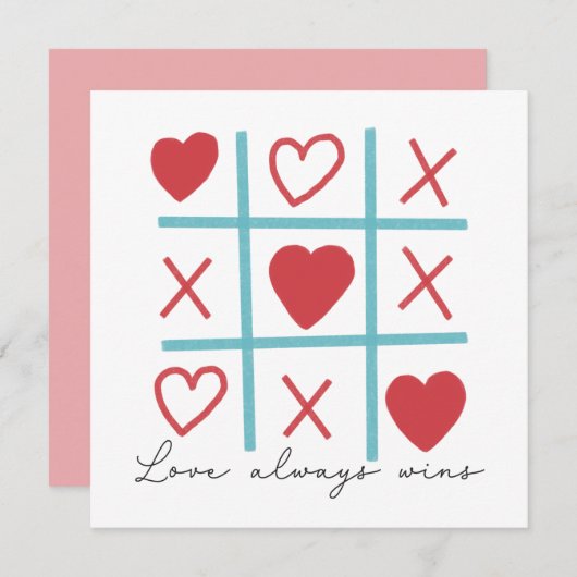 Love Altijd Wins Tic Tac Toe (Voorkant / Achterkant)