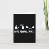 Love Altijd Wint ASL Deaf Awareness Sign Language Kaart (Voorkant)
