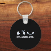 Love Altijd Wint ASL Deaf Awareness Sign Language Sleutelhanger (Voorkant)