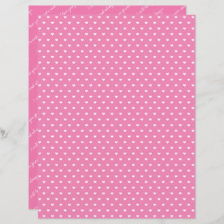 Love Always & Forever Pink Heart Scrapbook Papier