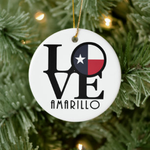 LOVE Amarillo Texas Keramisch Ornament