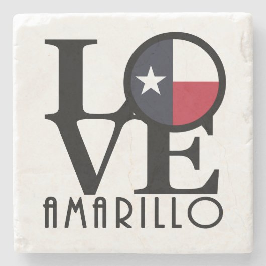 LOVE Amarillo Texas Stenen Onderzetter (Voorkant)