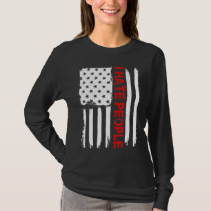Love America I Hate People Grappig USA Flag Gift T-shirt