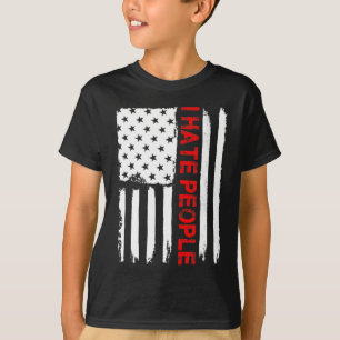 Love America I Hate People Grappig USA Flag Gift T-shirt