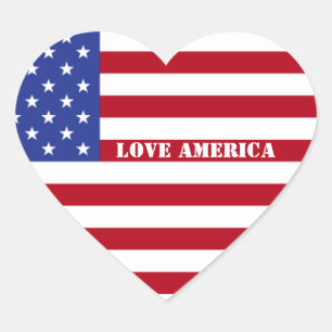 Love America-Stars and Stripes Hart Sticker