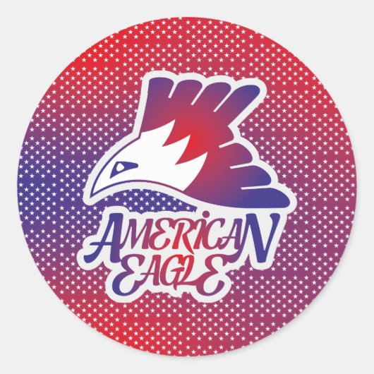 LOVE AMERICAN EAGLE BY MASANSER RONDE STICKER (Voorkant)