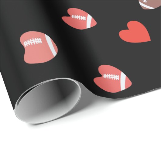 Love American Football - Gridiron Fans Heart Cadeaupapier (Rol Hoek)