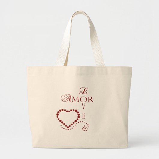 Love Amor Heart Valentijn Grote Tote Bag (Voorkant)