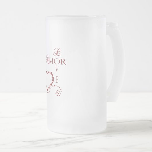 Love Amor Heart Valentijn Matglas Bierpul (Voorkant rechts)