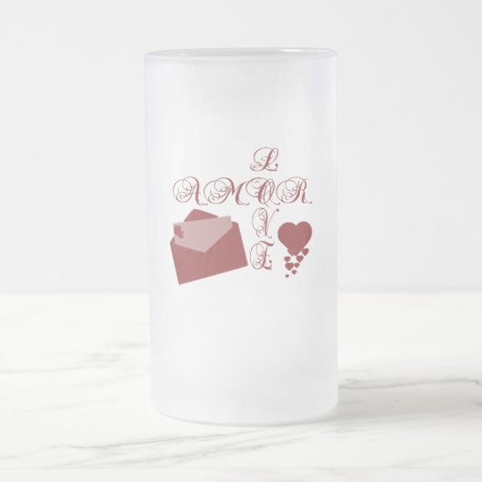 Love Amor Valentijn Design Matglas Bierpul (Center)