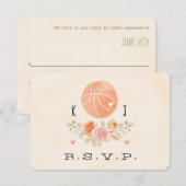 Love and Basketball Wedding Carte RSVP (Devant / Derrière)