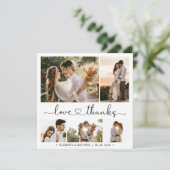 Love and Bedankt Heart 5 Photo Collage Wedding (Staand voorkant)