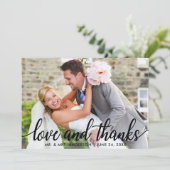 Love and Bedankt Modern Wedding Mr. en Mrs. Kaart (Staand voorkant)