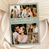 Love and Bedankt Script Green Photo Collage Weddin