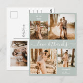 Love and Bedankt Script Weddenschap Bedankt Foto Briefkaart (Voorkant / Achterkant)