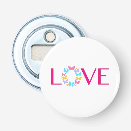 Love and Butterflies Button Flesopener (Voorkant)