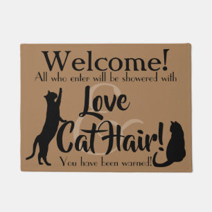 Love and Cat Hair Funny Welcome Deurmat