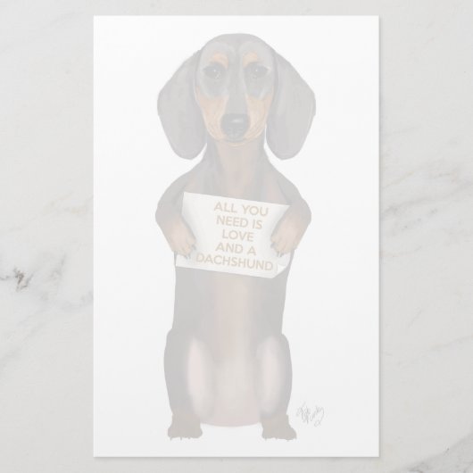 Love and Dachshund Briefpapier (Voorkant)