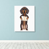 Love and Dachshund Canvas Afdruk (Insitu (Houten vloer))