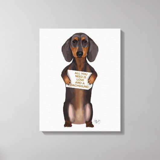 Love and Dachshund Canvas Afdruk (Voorkant)