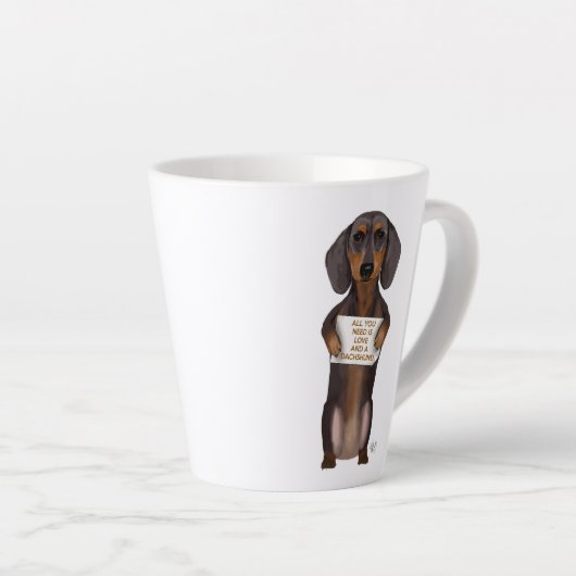 Love and Dachshund Latte Mok (Rechterhoek)