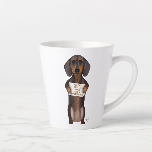 Love and Dachshund Latte Mok (Rechts)