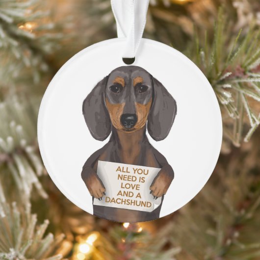 Love and Dachshund Ornament (Boom)