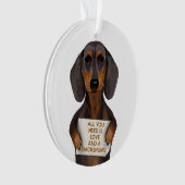 Love and Dachshund Ornament (voorkant)