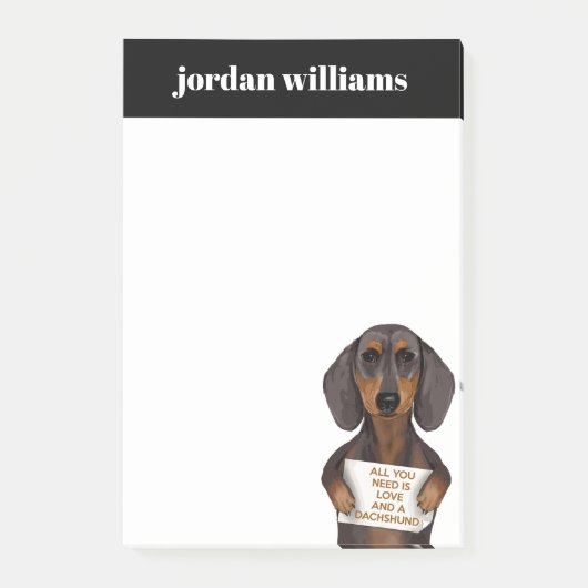 Love and Dachshund Post-it® Notes (Voorkant)