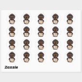 Love and Dachshund Ronde Sticker (Vel)