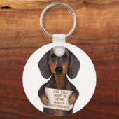 Love and Dachshund Sleutelhanger (Voorkant)