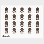 Love and Dachshund Vierkante Sticker (Vel)