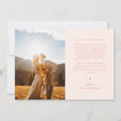 Love and Gratitude Peach Wedding Photo Bedankkaart (Achterkant)