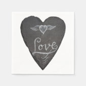 Love and Heart in Chalk Chalkboard Servet (Voorkant)