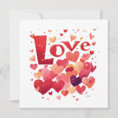 Love and Hearts Carte Saint Valentin (Devant)