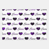 Love and Hearts papier d'emballage noir et blanc (Devant 3)